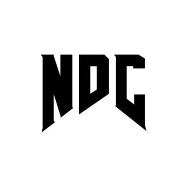 Teknoloji şirketi için NDC mektup logosu tasarımı. NDC logo tasarımı siyah ve beyaz renk kombinasyonu. NDC logosu, NDC vektörü, NDC tasarımı, NDC simgesi, NDC alfabesi. NDC tipografi logosu tasarımı