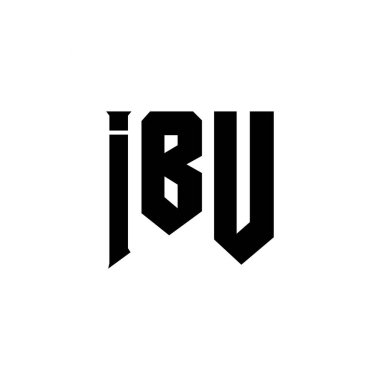Teknoloji şirketi için IBU mektup logosu tasarımı. IBU logo tasarımı siyah ve beyaz renk kombinasyonu. IBU logosu, IBU vektörü, IBU tasarımı, IBU simgesi, IBU alfabesi. IBU tipografi logosu tasarımı