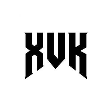 Teknoloji şirketi için XVK harf logosu tasarımı. XVK logo tasarımı siyah ve beyaz renk kombinasyonu. XVK logosu, XVK vektörü, XVK tasarımı, XVK simgesi, XVK alfabesi. XVK tipografi logosu tasarımı
