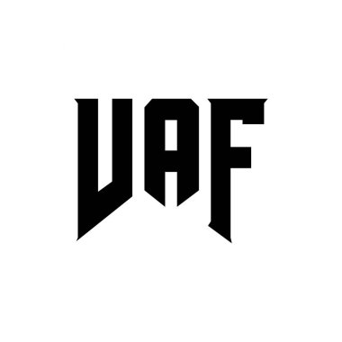Teknoloji şirketi için VAF mektup logosu tasarımı. VAF logo tasarımı siyah ve beyaz renk kombinasyonu. VAF logosu, VAF vektörü, VAF tasarımı, VAF simgesi, VAF alfabesi. VAF tipografi logosu tasarımı