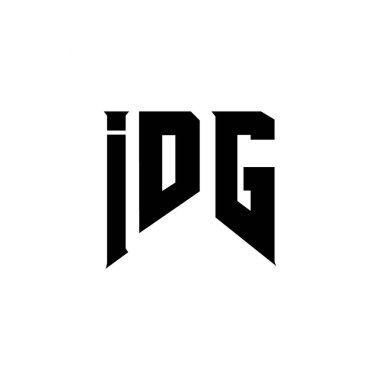 Teknoloji şirketi için IDG harf logosu tasarımı. IDG logo tasarımı siyah ve beyaz renk kombinasyonu. IDG logosu, IDG vektörü, IDG tasarımı, IDG simgesi, IDG alfabesi. IDG tipografi logo tasarımı