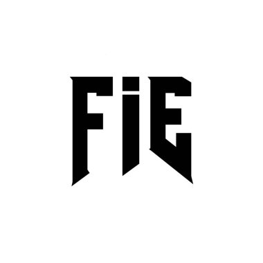 Teknoloji şirketi için FIE mektup logosu tasarımı. FIE logo tasarımı siyah ve beyaz renk kombinasyonu. FIE logosu, FIE vektörü, FIE tasarımı, FIE simgesi, FIE alfabesi. FIE tipografi logosu tasarımı