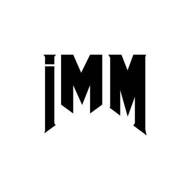 Teknoloji şirketi için IMM mektup logosu tasarımı. IMM logo tasarımı siyah ve beyaz renk kombinasyonu. IMM logosu, IMM vektörü, IMM tasarımı, IMM simgesi, IMM alfabesi. IMM tipografi logosu tasarımı