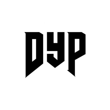 Teknoloji şirketi için DYP mektup logosu tasarımı. DYP logo tasarımı siyah ve beyaz renk kombinasyonu. DYP logosu, DYP vektörü, DYP tasarımı, DYP simgesi, DYP alfabesi. DYP tipografi logosu tasarımı