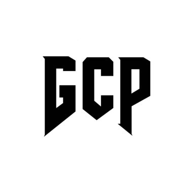 Teknoloji şirketi için GCP harf logosu tasarımı. GCP logo tasarımı siyah ve beyaz renk kombinasyonu. GCP logosu, GCP vektörü, GCP tasarımı, GCP simgesi, GCP alfabesi. GCP tipografi logosu tasarımı