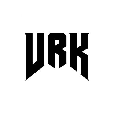 Teknoloji şirketi için VRK mektup logosu tasarımı. VRK logo tasarımı siyah-beyaz renk kombinasyonu. VRK logosu, VRK vektörü, VRK tasarımı, VRK simgesi, VRK alfabesi. VRK tipografi logosu tasarımı