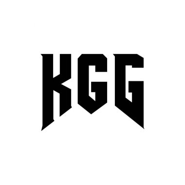 Teknoloji şirketi için KGG harf logosu tasarımı. KGG logo tasarımı siyah ve beyaz renk kombinasyonu. KGG logosu, KGG vektörü, KGG tasarımı, KGG simgesi, KGG alfabesi. KGG tipografi logo tasarımı