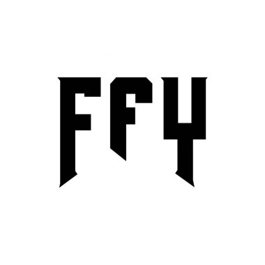 Teknoloji şirketi için FFY mektup logosu tasarımı. FFY logo tasarımı siyah ve beyaz renk kombinasyonu. FFY logosu, FFY vektörü, FFY tasarımı, FFY simgesi, FFY alfabesi. FFY tipografi logosu tasarımı