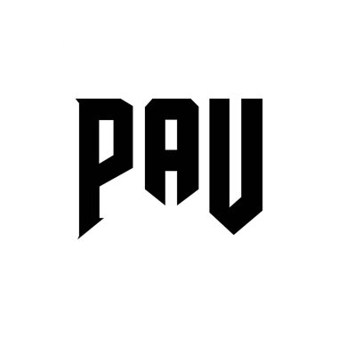 Teknoloji şirketi için PAU mektup logosu tasarımı. PAU logosu siyah-beyaz renk kombinasyonu tasarladı. PAU logosu, PAU vektörü, PAU tasarımı, PAU simgesi, PAU alfabesi. PAU tipografi logosu tasarımı