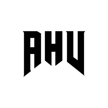 Teknoloji şirketi için AHV harf logosu tasarımı. AHV logo tasarımı siyah ve beyaz renk kombinasyonu. AHV logosu, AHV vektörü, AHV tasarımı, AHV simgesi, AHV alfabesi. AHV tipografi logosu tasarımı.