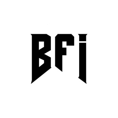 Teknoloji şirketi için BFI harf logosu tasarımı. BFI logo tasarımı siyah ve beyaz renk kombinasyonu. BFI logosu, BFI vektörü, BFI tasarımı, BFI simgesi, BFI alfabesi. BFI tipografi logosu tasarımı.