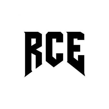 Teknoloji şirketi için RCE mektup logosu tasarımı. RCE logo tasarımı siyah ve beyaz renk kombinasyonu. RCE logosu, RCE vektörü, RCE tasarımı, RCE simgesi, RCE alfabesi. RCE tipografi logosu tasarımı