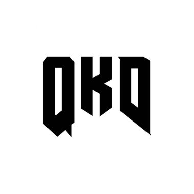 Teknoloji şirketi için QKD harf logosu tasarımı. QKD logo tasarımı siyah ve beyaz renk kombinasyonu. QKD logosu, QKD vektörü, QKD tasarımı, QKD simgesi, QKD alfabesi. QKD tipografi logosu tasarımı