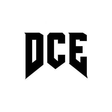 DCE letter logo design for technology company. DCE logo design black and white color combination. DCE logo, DCE vector, DCE design, DCE icon, DCE alphabet. DCE typography logo design clipart