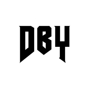 Teknoloji şirketi için DBY mektup logosu tasarımı. DBY logo tasarımı siyah ve beyaz renk kombinasyonu. DBY logosu, DBY vektörü, DBY tasarımı, DBY simgesi, DBY alfabesi. DBY tipografi logosu tasarımı