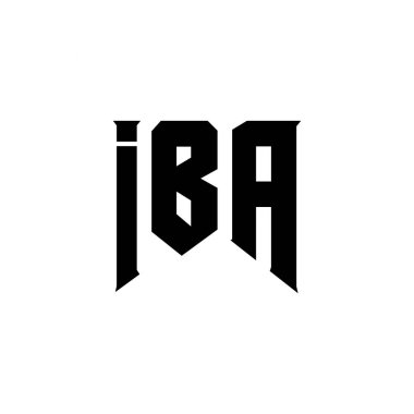 IBA letter logo design for technology company. IBA logo design black and white color combination. IBA logo, IBA vector, IBA design, IBA icon, IBA alphabet. IBA typography logo design clipart