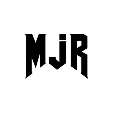 Teknoloji şirketi için MJR harf logosu tasarımı. MJR logo tasarımı siyah ve beyaz renk kombinasyonu. MJR logosu, MJR vektörü, MJR tasarımı, MJR simgesi, MJR alfabesi. MJR tipografi logosu tasarımı