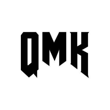 Teknoloji şirketi için QMK mektup logosu tasarımı. QMK logo tasarımı siyah ve beyaz renk kombinasyonu. QMK logosu, QMK vektörü, QMK tasarımı, QMK simgesi, QMK alfabesi. QMK tipografi logosu tasarımı