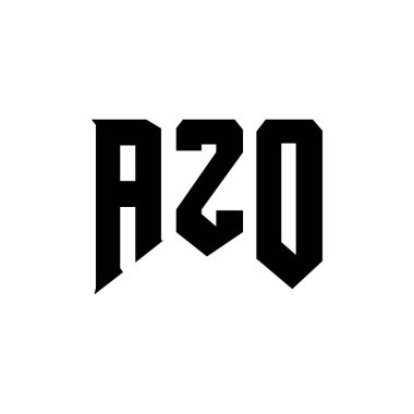 Teknoloji şirketi için AZO harf logosu tasarımı. AZO logo tasarımı siyah ve beyaz renk kombinasyonu. AZO logosu, AZO vektörü, AZO dizaynı, AZO simgesi, AZO alfabesi. AZO tipografi logosu tasarımı.