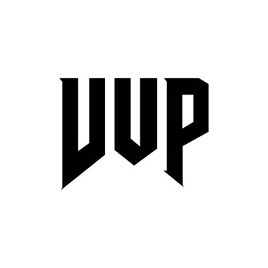 VUP letter logo design for technology company. VUP logo design black and white color combination. VUP logo, VUP vector, VUP design, VUP icon, VUP alphabet. VUP typography logo design clipart