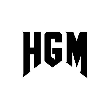 Teknoloji şirketi için HGM mektup logosu tasarımı. HGM logo tasarımı siyah ve beyaz renk kombinasyonu. HGM logosu, HGM vektörü, HGM tasarımı, HGM simgesi, HGM alfabesi. HGM tipografi logosu tasarımı
