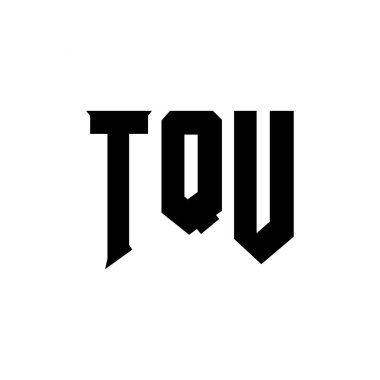 Teknoloji şirketi için TQU mektup logosu tasarımı. TQU logo tasarımı siyah-beyaz renk kombinasyonu. TQU logosu, TQU vektörü, TQU dizaynı, TQU simgesi, TQU alfabesi. TQU tipografi logosu tasarımı
