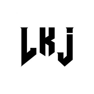 LKJ teknoloji şirketi için mektup logosu tasarımı. LKJ logo tasarımı siyah ve beyaz renk kombinasyonu. LKJ logosu, LKJ vektörü, LKJ tasarımı, LKJ simgesi, LKJ alfabesi. LKJ tipografi logosu tasarımı