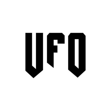 Teknoloji şirketi için UFO harfi logosu tasarımı. UFO logosu siyah-beyaz renk kombinasyonu tasarladı. UFO logosu, UFO vektörü, UFO tasarımı, UFO simgesi, UFO alfabesi. UFO tipografi logosu tasarımı