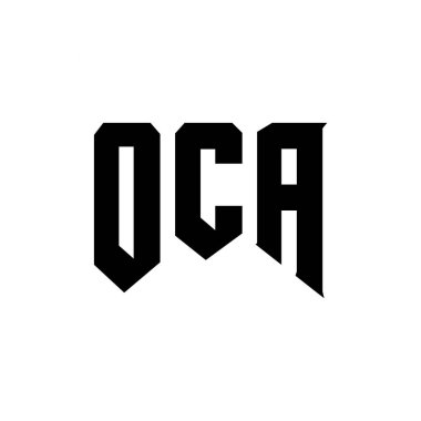 OCA letter logo design for technology company. OCA logo design black and white color combination. OCA logo, OCA vector, OCA design, OCA icon, OCA alphabet. OCA typography logo design clipart