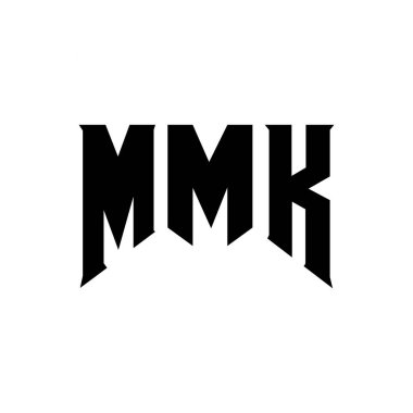 Teknoloji şirketi için MMK mektup logosu tasarımı. MMK logo tasarımı siyah ve beyaz renk kombinasyonu. MMK logosu, MMK vektörü, MMK tasarımı, MMK simgesi, MMK alfabesi. MMK tipografi logosu tasarımı