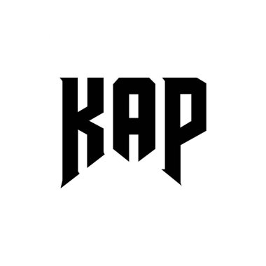 Teknoloji şirketi için KAP harf logosu tasarımı. KAP logosu siyah ve beyaz renk kombinasyonu tasarladı. KAP logosu, KAP vektörü, KAP tasarımı, KAP simgesi, KAP alfabesi. KAP tipografi logosu tasarımı