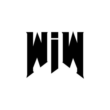 Teknoloji şirketi için WIW harf logosu tasarımı. WIW logo tasarımı siyah ve beyaz renk kombinasyonu. WIW logosu, WIW vektörü, WIW tasarımı, WIW simgesi, WIW alfabesi. WIW tipografi logosu tasarımı