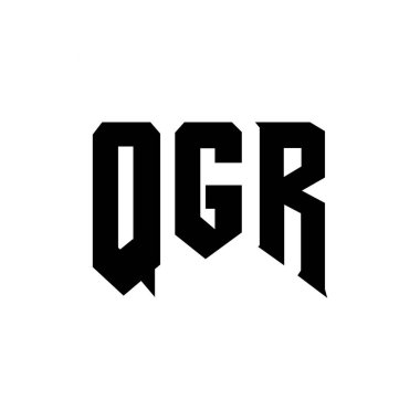 QGR letter logo design for technology company. QGR logo design black and white color combination. QGR logo, QGR vector, QGR design, QGR icon, QGR alphabet. QGR typography logo design clipart