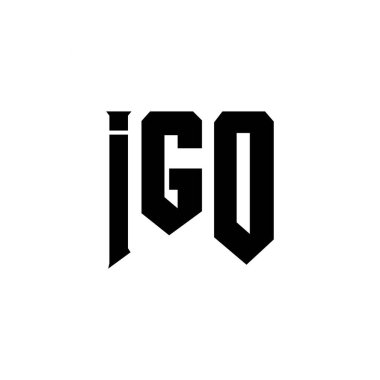 Teknoloji şirketi için IGO mektup logosu tasarımı. IGO logo tasarımı siyah ve beyaz renk kombinasyonu. IGO logosu, IGO vektörü, IGO tasarımı, IGO simgesi, IGO alfabesi. IGO tipografi logosu tasarımı
