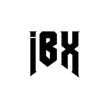 Teknoloji şirketi için IBX mektup logosu tasarımı. IBX logo tasarımı siyah ve beyaz renk kombinasyonu. IBX logosu, IBX vektörü, IBX tasarımı, IBX simgesi, IBX alfabesi. IBX tipografi logosu tasarımı