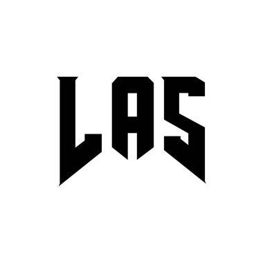 Teknoloji şirketi için LAS mektup logosu tasarımı. LAS logosu siyah ve beyaz renk kombinasyonu tasarladı. LAS logosu, LAS vektörü, LAS tasarımı, LAS simgesi, LAS alfabesi. LAS tipografi logosu tasarımı