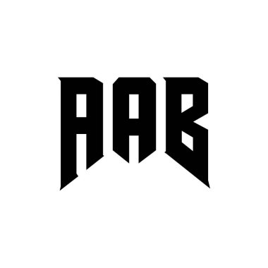Teknoloji şirketi için AAB mektup logosu tasarımı. AAB logo tasarımı siyah-beyaz renk kombinasyonu. AAB logosu, AAB vektörü, AAB tasarımı, AAB simgesi, AAB alfabesi. AAB tipografi logosu tasarımı.