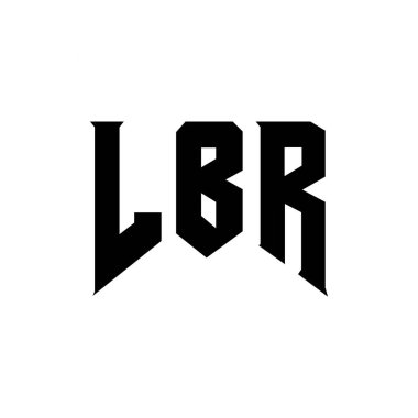 Teknoloji şirketi için LBR harf logosu tasarımı. LBR logo tasarımı siyah ve beyaz renk kombinasyonu. LBR logosu, LBR vektörü, LBR tasarımı, LBR simgesi, LBR alfabesi. LBR tipografi logosu tasarımı