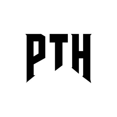 PTH letter logo design for technology company. PTH logo design black and white color combination. PTH logo, PTH vector, PTH design, PTH icon, PTH alphabet. PTH typography logo design clipart