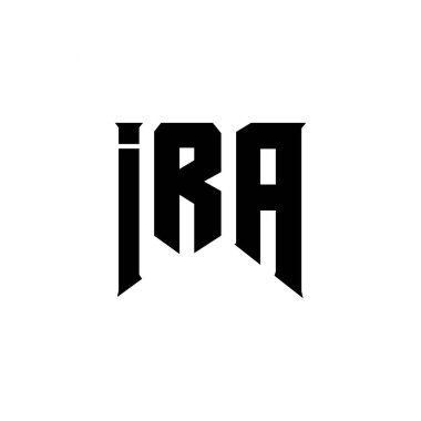Teknoloji şirketi için IRA mektup logosu tasarımı. IRA logosu siyah-beyaz renk kombinasyonu tasarladı. IRA logosu, IRA vektörü, IRA tasarımı, IRA simgesi, IRA alfabesi. IRA tipografi logosu tasarımı