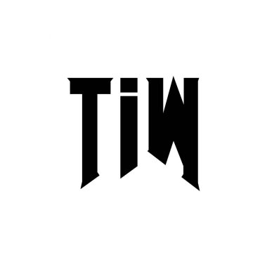 TIW letter logo design for technology company. TIW logo design black and white color combination. TIW logo, TIW vector, TIW design, TIW icon, TIW alphabet. TIW typography logo design clipart