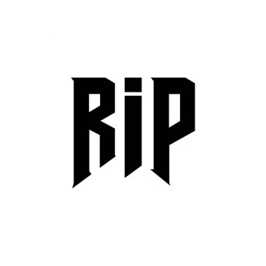 Teknoloji şirketi için RIP mektup logosu tasarımı. RIP logosu siyah ve beyaz renk kombinasyonu tasarladı. RIP logosu, RIP vektörü, RIP tasarımı, RIP simgesi, RIP alfabesi. RIP tipografi logosu tasarımı