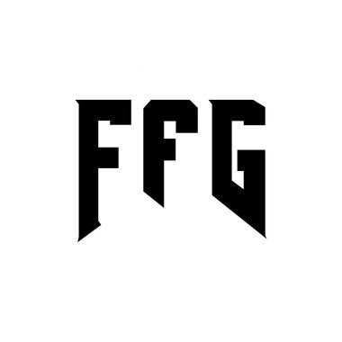 Teknoloji şirketi için FFG harf logosu tasarımı. FFG logo tasarımı siyah ve beyaz renk kombinasyonu. FFG logosu, FFG vektörü, FFG tasarımı, FFG simgesi, FFG alfabesi. FFG tipografi logosu tasarımı