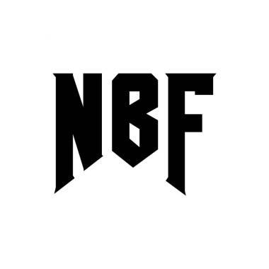 Teknoloji şirketi için NBF mektup logosu tasarımı. NBF logo tasarımı siyah ve beyaz renk kombinasyonu. NBF logosu, NBF vektörü, NBF tasarımı, NBF simgesi, NBF alfabesi. NBF tipografi logosu tasarımı
