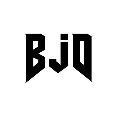 BJD letter logo design for technology company. BJD logo design black and white color combination. BJD logo, BJD vector, BJD design, BJD icon, BJD alphabet. BJD typography logo design. clipart