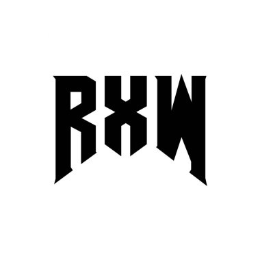 Teknoloji şirketi için RXW harf logosu tasarımı. RXW logo tasarımı siyah ve beyaz renk kombinasyonu. RXW logosu, RXW vektörü, RXW tasarımı, RXW simgesi, RXW alfabesi. RXW tipografi logosu tasarımı