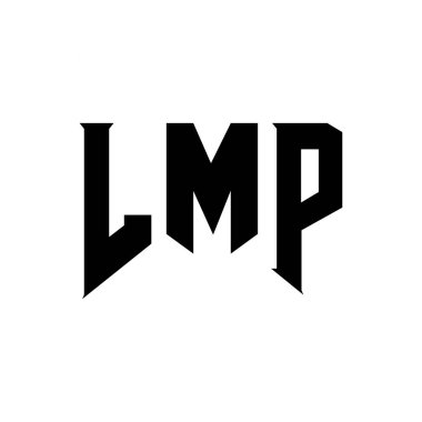 Teknoloji şirketi için LMP harf logosu tasarımı. LMP logo tasarımı siyah ve beyaz renk kombinasyonu. LMP logosu, LMP vektörü, LMP tasarımı, LMP simgesi, LMP alfabesi. LMP tipografi logosu tasarımı