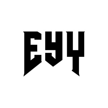 Teknoloji şirketi için EYY mektup logosu tasarımı. EYY logo tasarımı siyah ve beyaz renk kombinasyonu. EYY logosu, EYY vektörü, göz tasarımı, EYY simgesi, EYY alfabesi. EYY tipografi logosu tasarımı