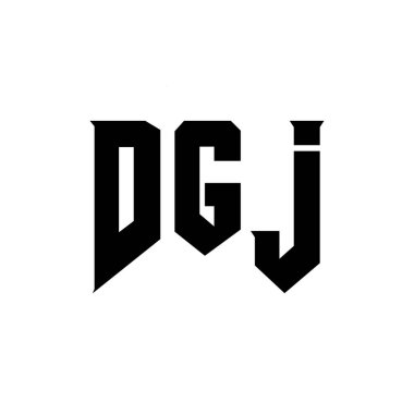 Teknoloji şirketi için DGJ mektup logosu tasarımı. DGJ logo tasarımı siyah-beyaz renk kombinasyonu. DGJ logosu, DGJ vektörü, DGJ tasarımı, DGJ simgesi, DGJ alfabesi. DGJ tipografi logosu tasarımı