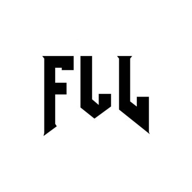 Teknoloji şirketi için tam teşekküllü logo tasarımı. Tam logo tasarımı siyah ve beyaz renk kombinasyonu. Tam logo, FLL vektörü, FLL tasarımı, FLL simgesi, FLL alfabesi. FLL tipografi logosu tasarımı
